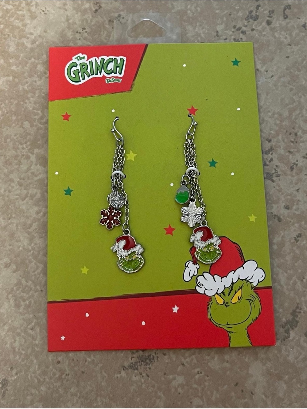 Kids' Green & Red Dangle Earrings